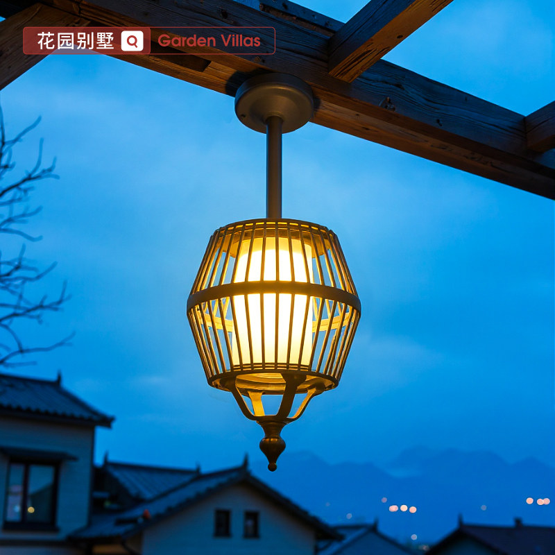 新款太阳能户外吊灯防水室外凉亭庭院走廊葡萄架花园别墅阳台灯
