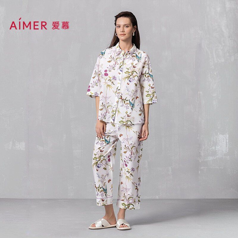 爱慕丝绵印花女士家居服睡衣套装