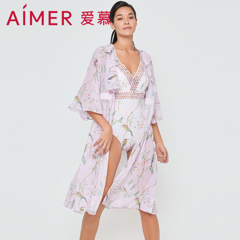 沙滩衣度假女士轻薄长款外披爱慕