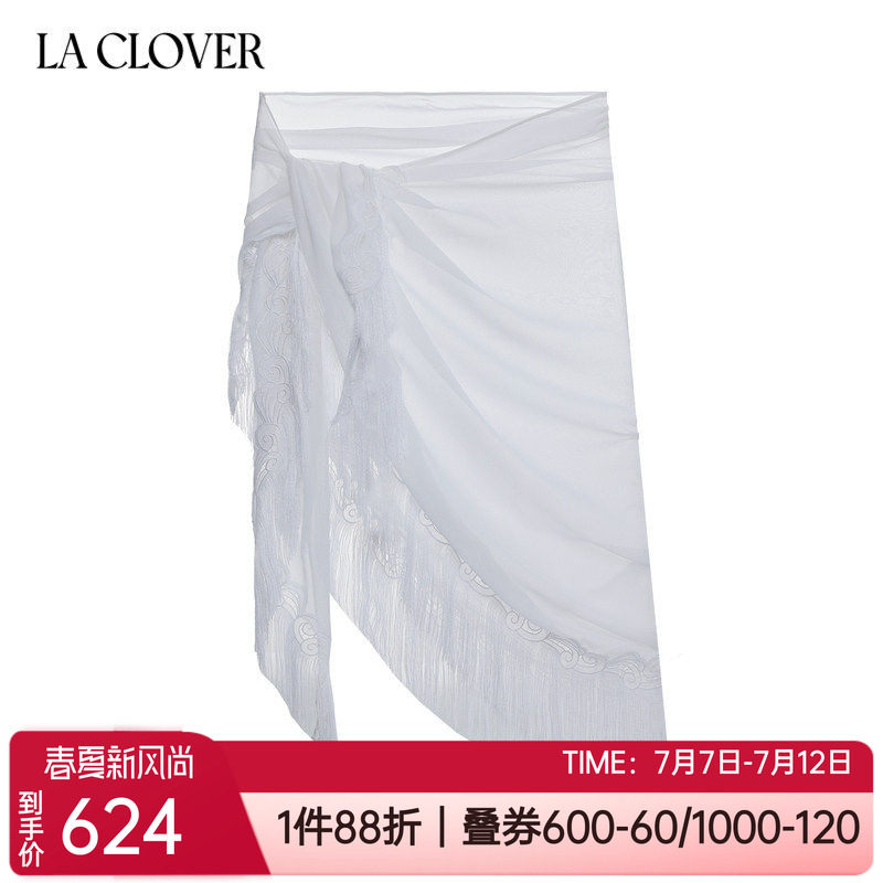 兰卡文桑蚕丝女士泳衣批纱裹裙