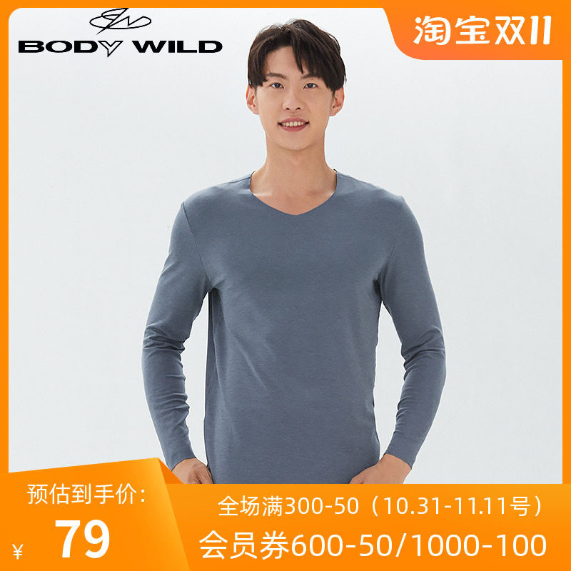 AIMU BAODIWEIDE 가을 겨울  중간 두꺼운 양털 원활한 남성 V 넥 가을 따뜻한 탑 ZBN72LI1