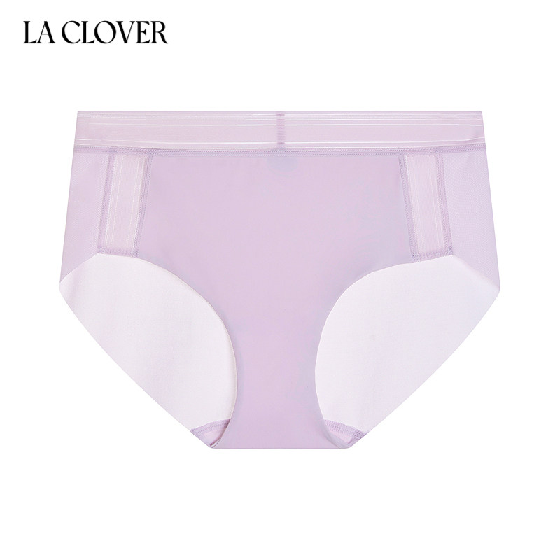 爱慕LACLOVER兰卡文性感简约薄网纱无痕女士中腰三角内裤CC22AD1