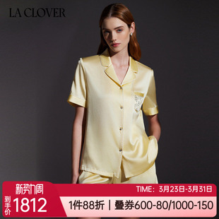 LC46XN2 女士家居服睡衣套装 爱慕LACLOVER兰卡文夏桑蚕丝短袖 短裤