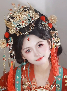 大无汉风【凤鸣】原创明制唐风汉服结婚头饰凤冠新娘婚嫁发饰全套