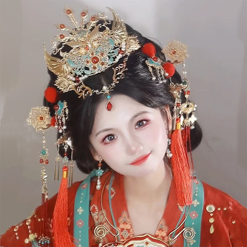 店庆价汉服凤冠大无汉风重工头饰