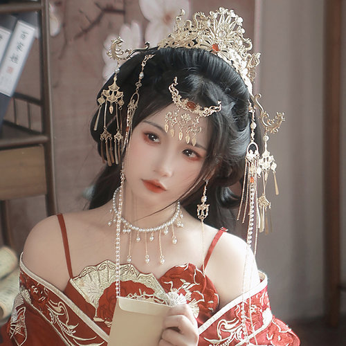 大无汉风发冠套装保色金古风