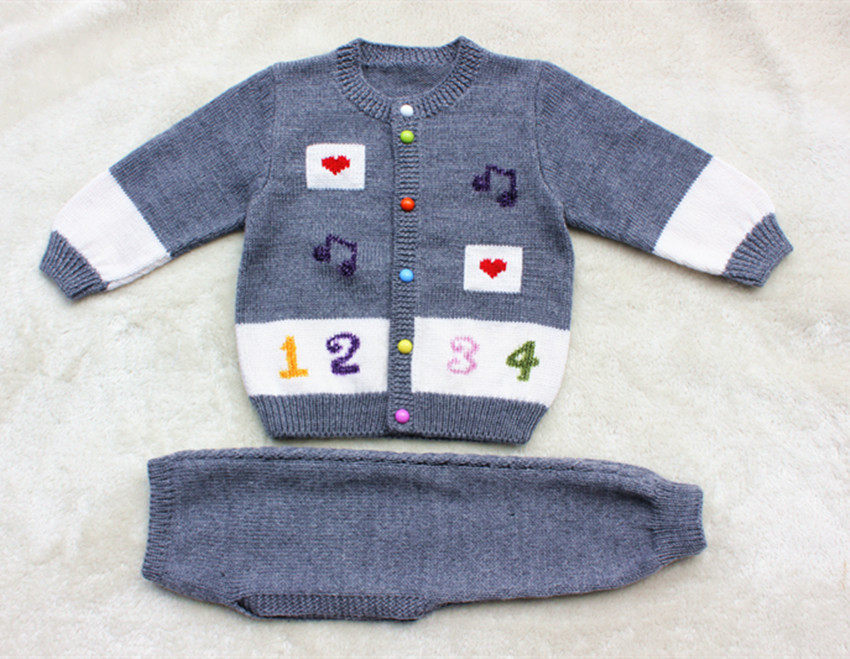 纯手工编织儿童羊毛衣，三利线2012宝宝开衫毛衣1--2周岁宝宝毛衣