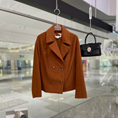毛呢外套双排扣设计 复合绵羊毛质地韩系日常通勤高级西装 春秋 包邮