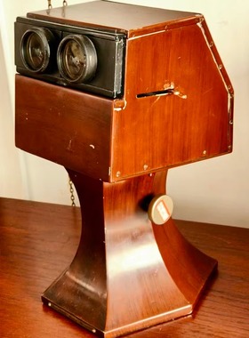 1920年古董西洋镜法国L.A Gaumont&Cie桌面立体镜立体影像观看器