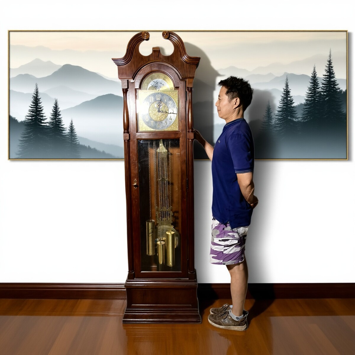 德国古董落地座钟乌戈斯URGOS大型摆钟机械钟八音音乐钟文旅馆藏