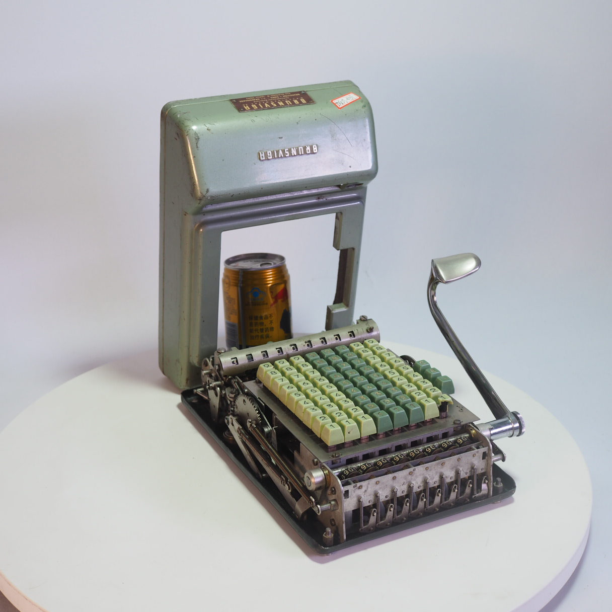 古董德国布伦斯维加手摇计算器快速加法机机械工业美学文旅摆件