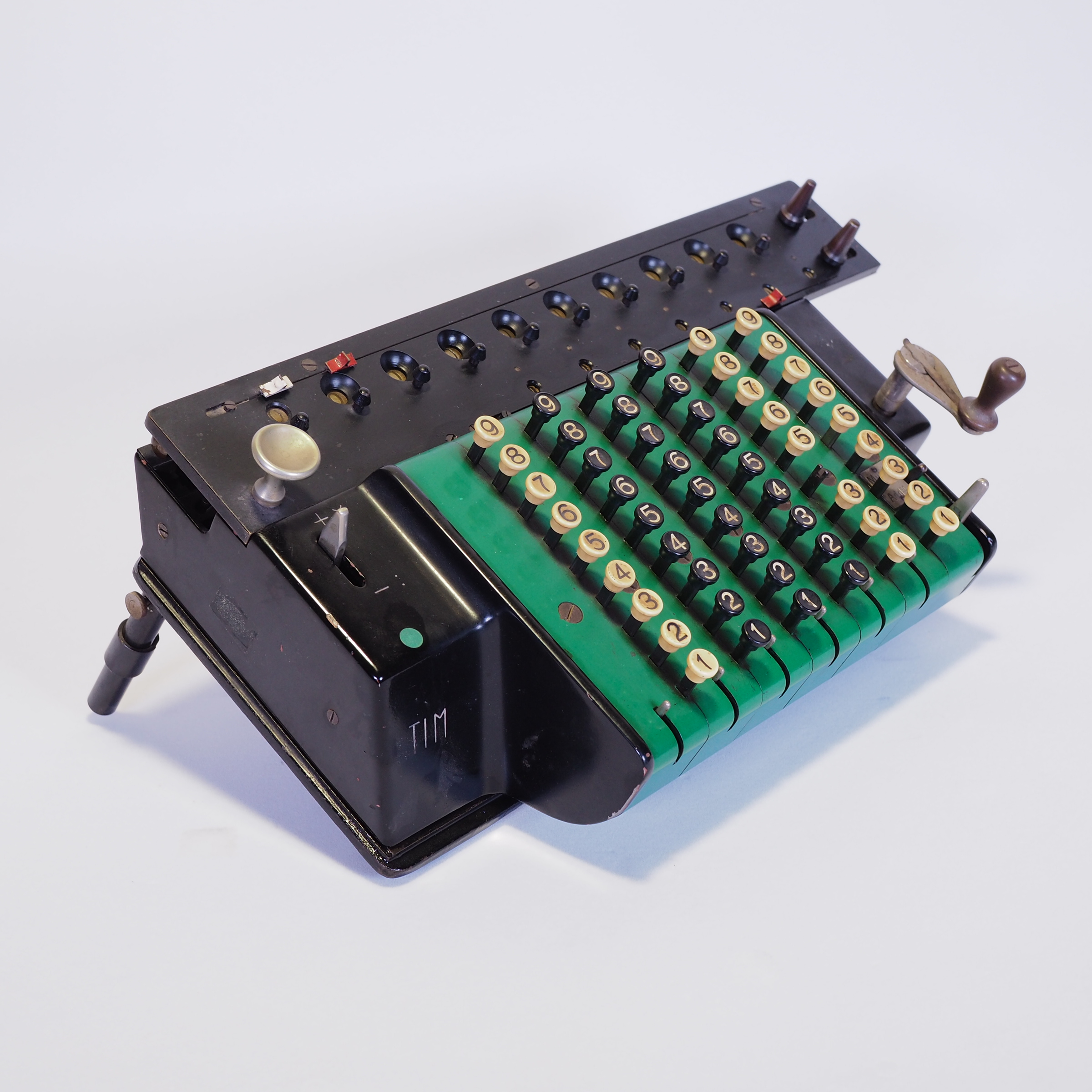 西洋古董TIM按键式二号手摇计算器复古机械计算工具文旅收藏老物