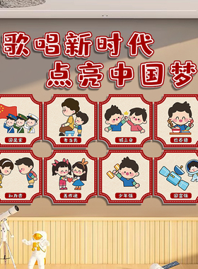 小学幼儿园中国梦美德文化墙展板