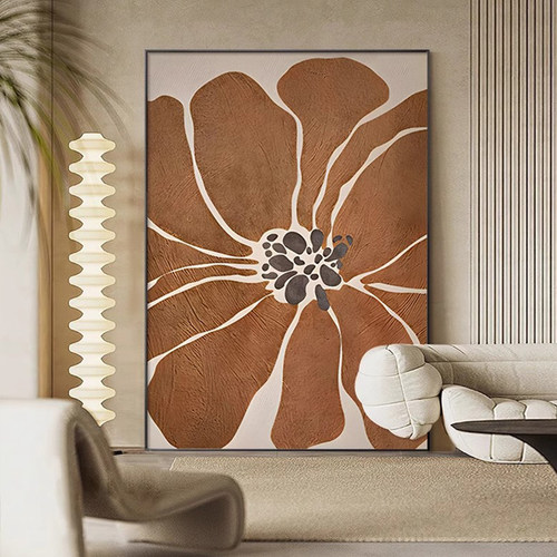 侘寂风高级感抽象花卉客厅装饰画