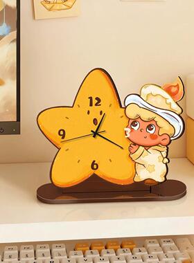 星星人卡通创意关斗柜钟表装饰画