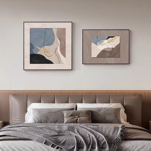 现代简约卧室床头装饰画抽象艺术主卧背景墙壁画2025新款餐厅挂画