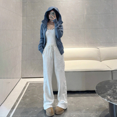 luqi 薄绒保暖百搭长神裤 lulu秋冬女士阔腿裤 显瘦运动休闲春季