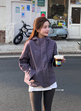 luqi lulu秋冬小雨衣RepelShell防风雨加绒保暖连帽夹克冲风衣女