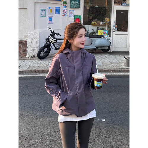 lulu同款小雨衣防风保暖冲锋衣