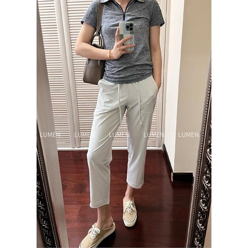 pullon7分轻盈运动松紧休闲裤女