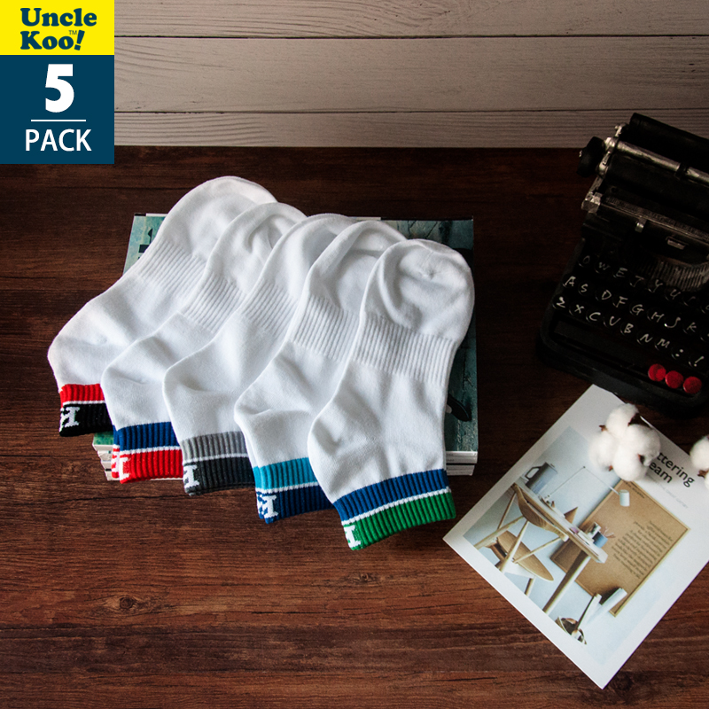 男袜中筒袜子5双装两道杠街拍潮