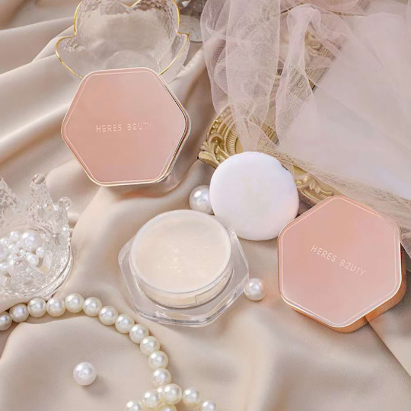 赫瑞丝轻烟柔光定妆蜜粉 自然遮瑕六角散粉