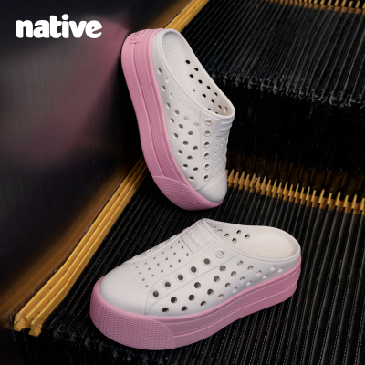 native厚底一脚蹬洞洞鞋女沙滩鞋