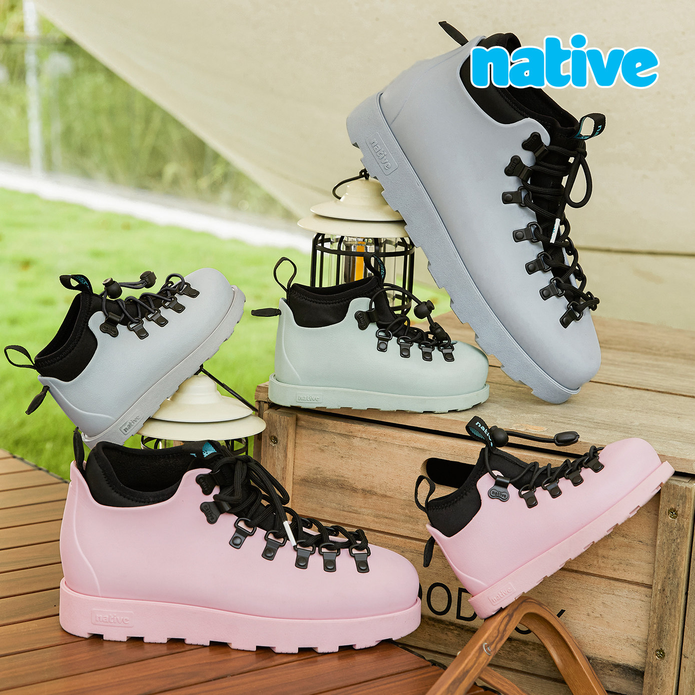 native欧包靴秋冬新品海藻款经典亲子户外男女儿童马丁靴潮酷百搭