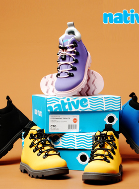 【断码瑕疵】native Fitzsimmons Treklite 儿童高帮鞋保暖马丁靴