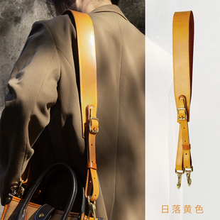 老友皮皮包包肩带斜挎包肩带加宽真皮手工配件替换肩带复古背带
