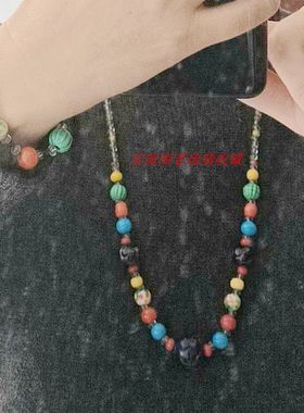 宝阁原创彩色老璃毛衣链手工