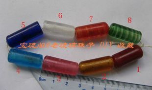 R01宝琉阁手工长柱鼓形琉璃勒子多色手链项链配珠佛珠2.6 1cm5个