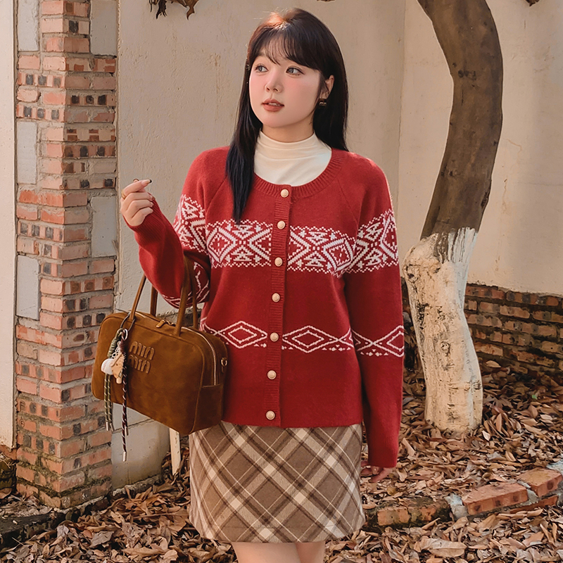 薇薇家绵阳绒开衫圆领开衫