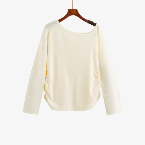 大码女装设计感露肩上衣休闲气质打底衫2025秋季新款胖mm针织衫