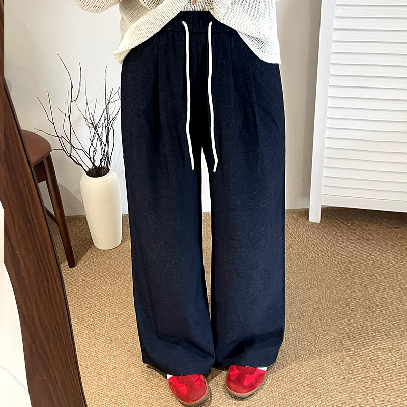 大码女装宽松休闲裤女直筒长裤2025秋季新款胖mm百搭阔腿裤拖地裤