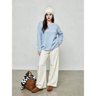 2025秋冬胖mm宽松针织衫 圆领内搭毛衣女打底衫 上衣 女装 大码