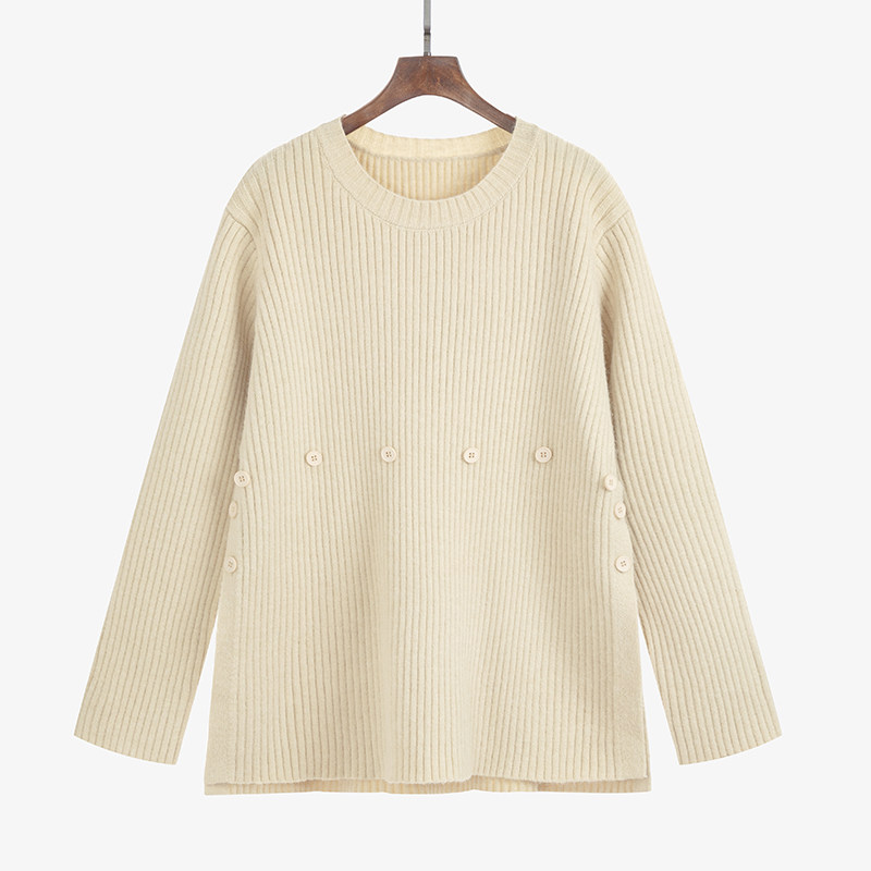 【清仓】圆领套头加厚毛衣女冬季2023胖mm宽松内搭慵懒针织衫上衣,女装/女士精品,毛针织衫,淘宝优惠券,粉丝福利购,淘宝优惠卷