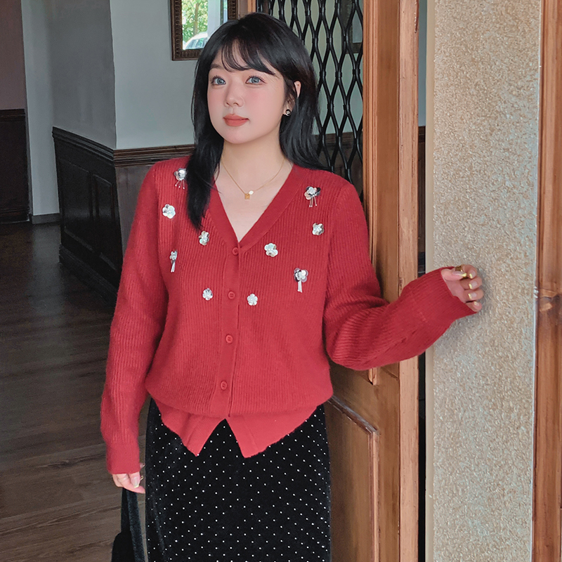 薇薇家安迪绒开衫V领开衫