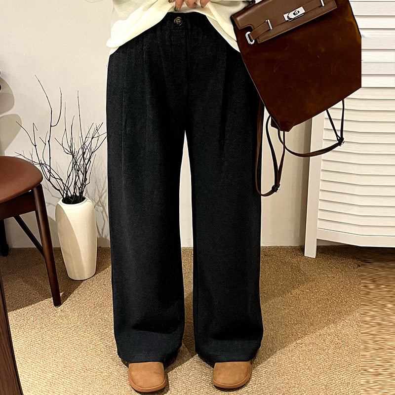 大码休闲裤高腰宽松阔腿裤2025冬季新款胖mm百搭直筒裤女西裤,女装/女士精品,毛针织衫,淘宝优惠券,粉丝福利购,淘宝优惠卷