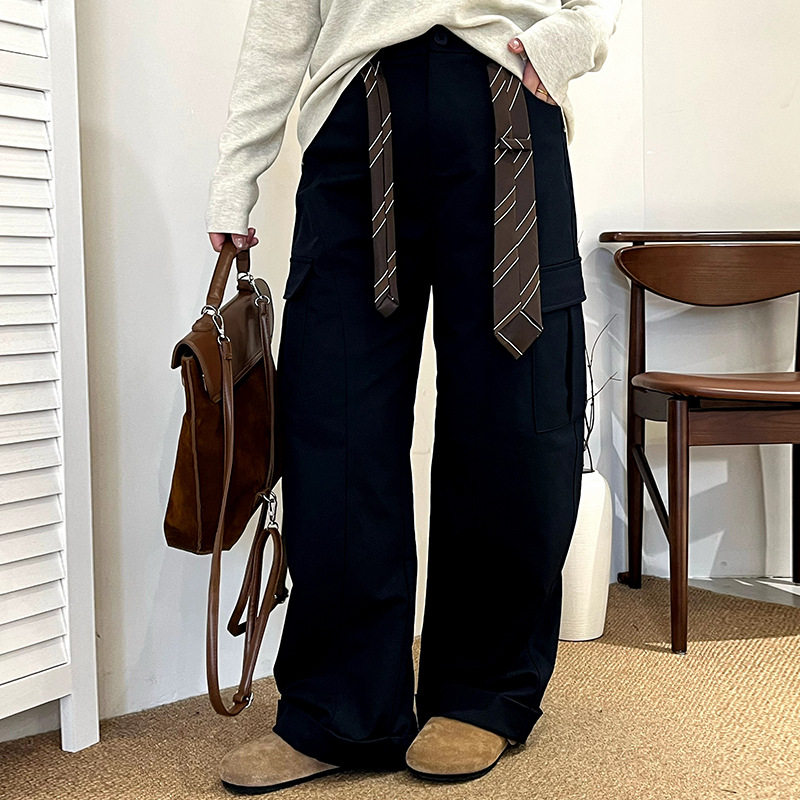 大码宽松阔腿裤女工装裤2025冬季新款胖mm拖地裤百搭休闲哈伦裤,女装/女士精品,毛针织衫,淘宝优惠券,粉丝福利购,淘宝优惠卷