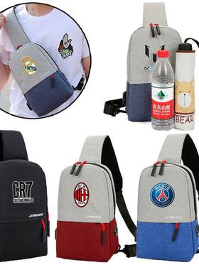 巴黎梅西红魔C罗足球迷胸包皇马热刺利.物浦AC米兰巴黎斜挎包单肩