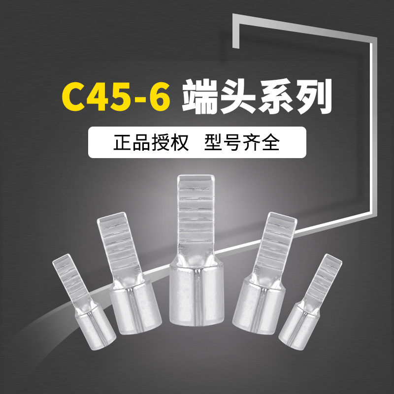 C45-6平方插片 空开冷压接线端子紫铜焊接片形DZ47铜鼻子6平方