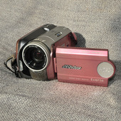 JVC杰伟世数码 摄像机CCD家用摄像机复古粉色便式