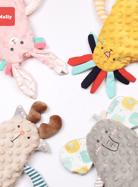 MillyMally豆豆安抚巾婴儿可入口睡眠宝宝哄睡觉神器安抚手偶玩具