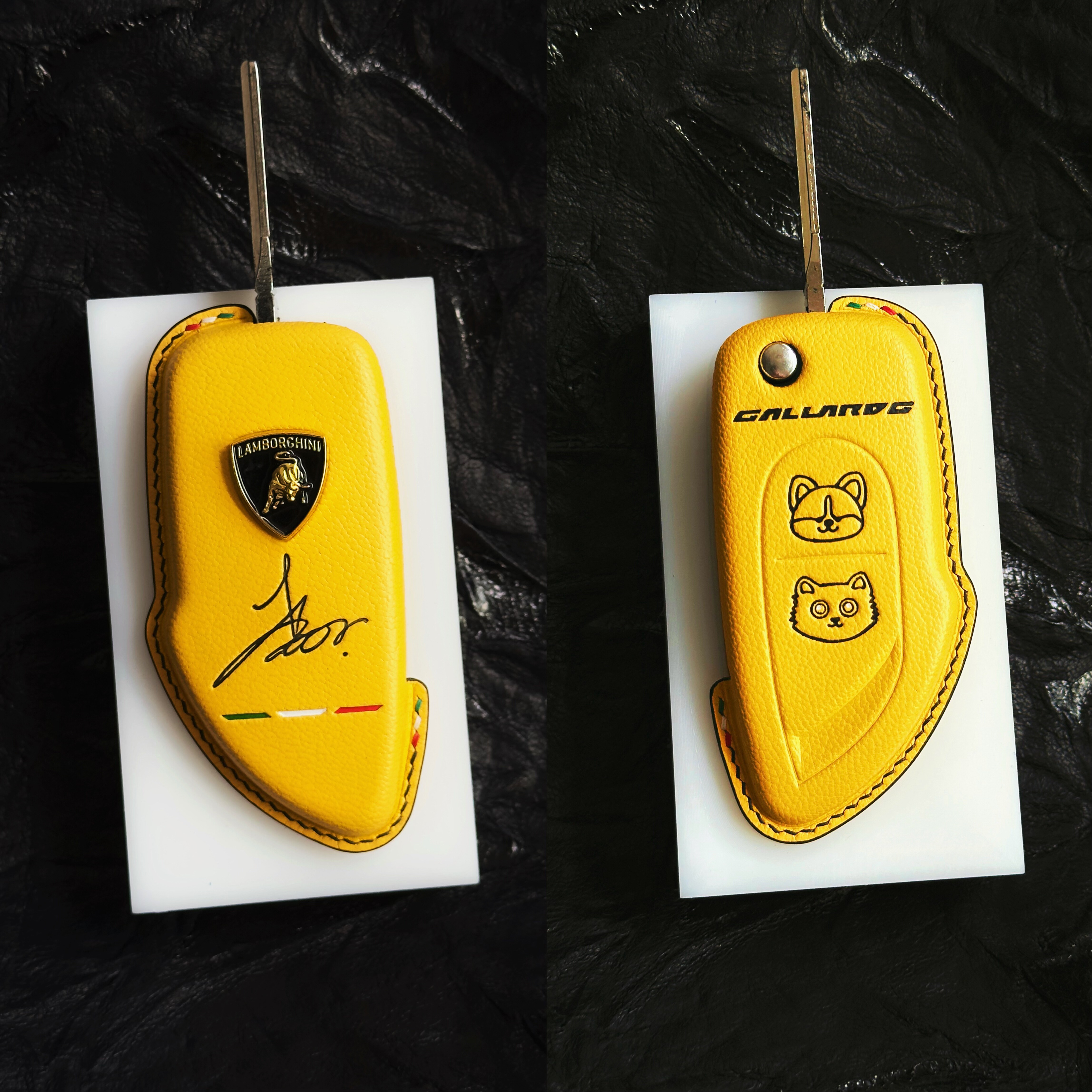 适用兰博基尼盖拉多Lamborghini Gallardo手工定制真皮汽车钥匙套