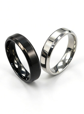 钛钢电镀简约素面单身戒指