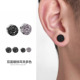 无耳洞黑色耳夹磁铁简约假耳钉个性 高级感耳饰闪锆石耳钉2025新款