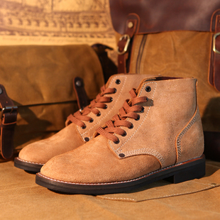 二战海军反毛工作靴M43地勤甲板靴真皮固特异工艺高帮工装靴男靴
