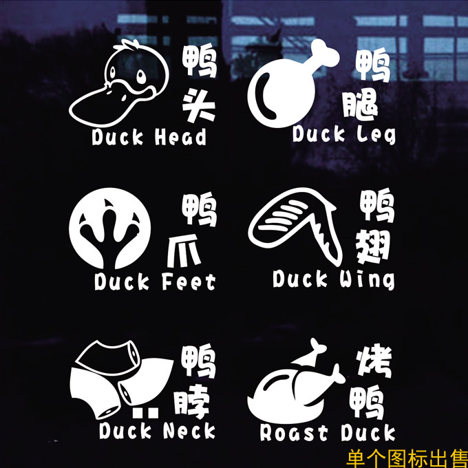 鸭脖烤鸭店玻璃贴纸鸭腿鸭翅店墙贴卤菜店个性装饰贴纸,家居饰品,文化墙贴,淘宝优惠券,粉丝福利购,淘宝优惠卷