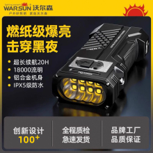沃尔森手电筒强光充电超亮户外便携汽修工地led照明工作灯矿灯